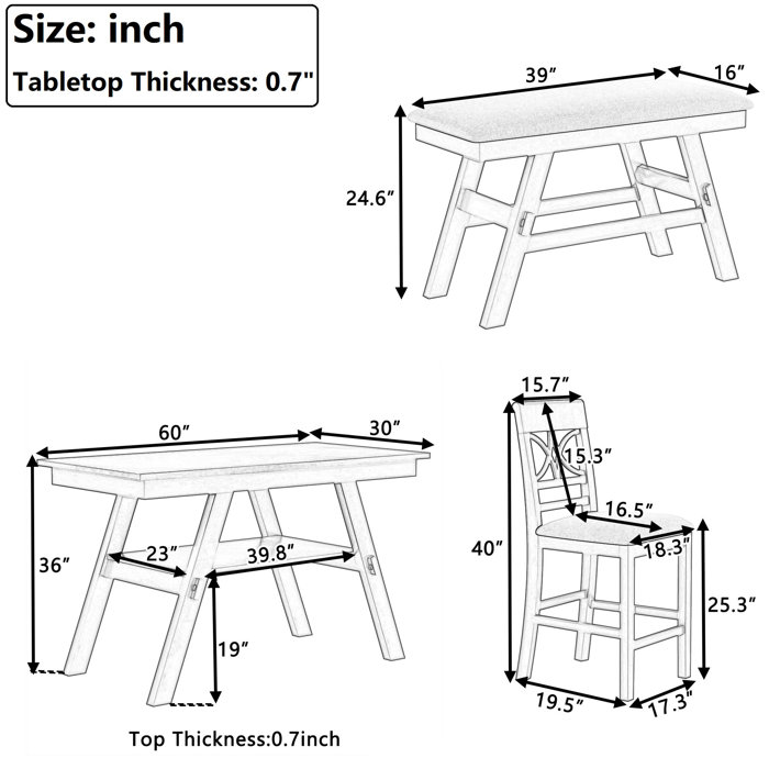 Red Barrel Studio® 6 Piece Dining Set Wayfair